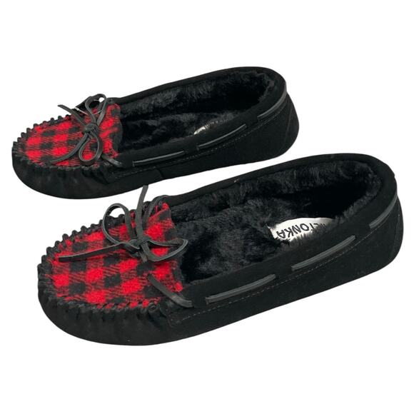 Minnetonka Allie Plaid Trapper Moccasin Slippers Women’s 8 (NWOT) - Picture 2 of 8